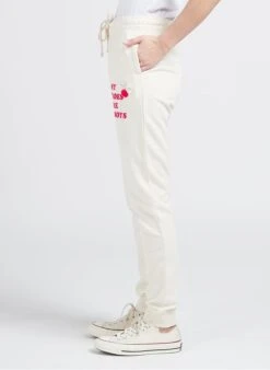 JOGGER HEROES - Katoenen Joggingbroek Met Zeefdruk | Beige -MORGAN Verkoop 4245006