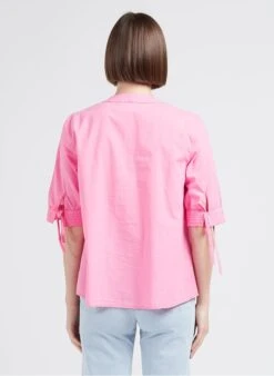 MAISON 123 TERRY - Katoenen Top Met Tuniekhals | Roze -MORGAN Verkoop 4245033