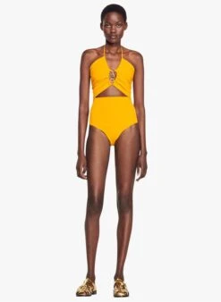 Sandro ASSIYA - Body Van Tricot Met Blote Rug | Oranje -MORGAN Verkoop 4246789