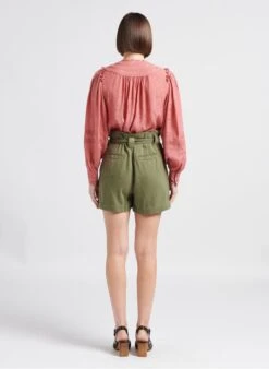 BERENICE SOLARE - Recht, Katoenen Short | Kaki -MORGAN Verkoop 4248992