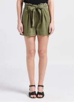 BERENICE SOLARE - Recht, Katoenen Short | Kaki