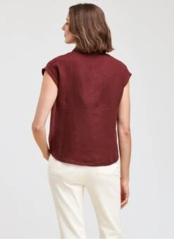Linnen Blouse Met Klassieke Kraag | Rood -MORGAN Verkoop 4254464