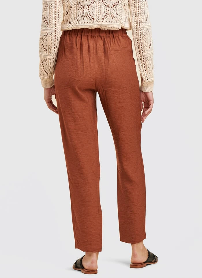 Rechte Broek Met Hoge Taille En Textuur | Bruin 6 Rechte Broek Met Hoge Taille En Textuur | Bruin - Afbeelding 4