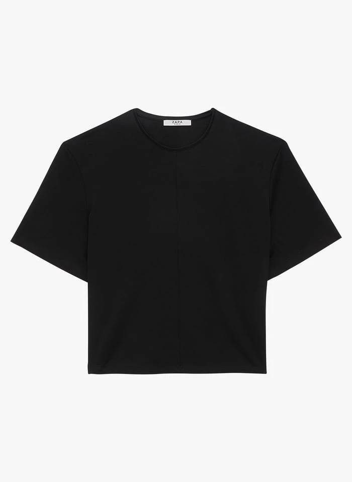 ZAPA TREY - T-shirt Met Ronde Hals En Open Detail Op De Rug | Zwart 5 ZAPA TREY - T-shirt Met Ronde Hals En Open Detail Op De Rug | Zwart - Afbeelding 3