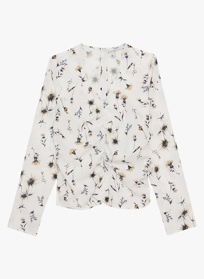 ZAPA TAOS - Top Met Lange Mouw, Fronsjes En Print | Veelkleurig 3 ZAPA TAOS - Top Met Lange Mouw, Fronsjes En Print | Veelkleurig