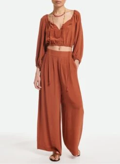 Vanessa Bruno AEL - Blouse Ample Col V Courte | Oranje -MORGAN Verkoop 4268228