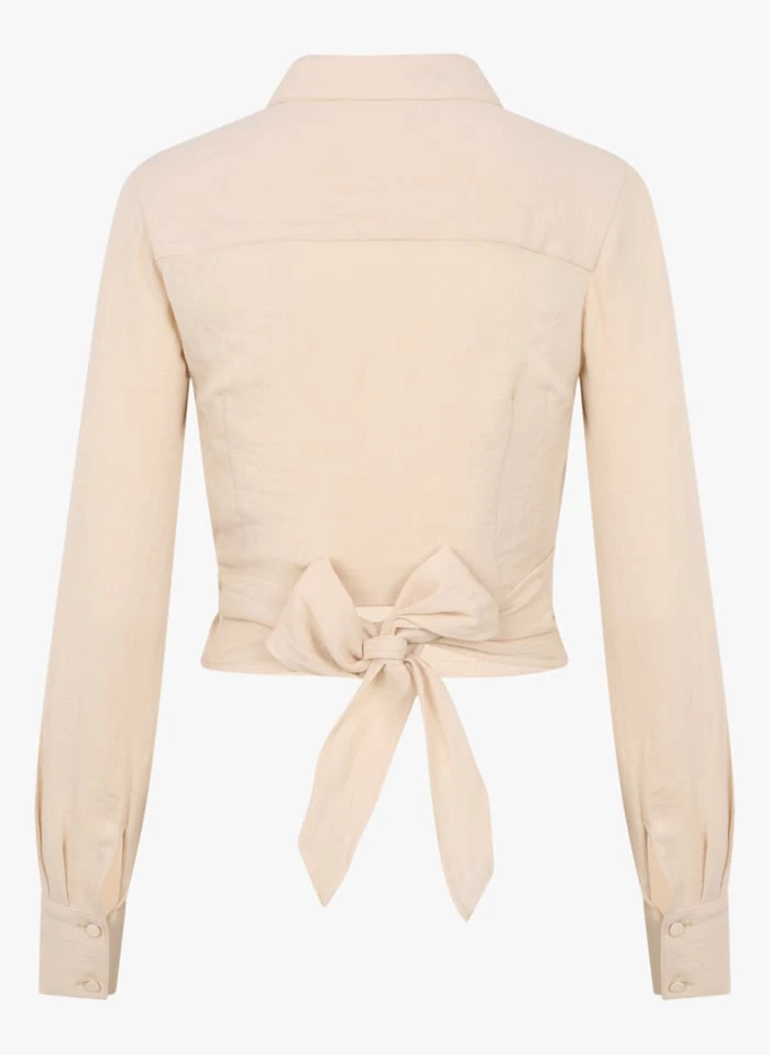 KOOKAI Korte Blouse Met Klassieke Kraag | Beige 5 KOOKAI Korte Blouse Met Klassieke Kraag | Beige - Afbeelding 3