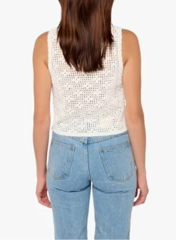 KOOKAI Gehaakte Croptop Met Ronde Hals | Wit -MORGAN Verkoop 4270408