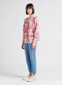 MAISON 123 TOURIA - Top Met Tuniekhals En Bloemenprint | Roze -MORGAN Verkoop 4291119