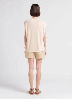 BERENICE EMO - Linnen T-shirt Met Ronde Hals | Roze -MORGAN Verkoop 4291222