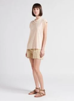 BERENICE EMO - Linnen T-shirt Met Ronde Hals | Roze -MORGAN Verkoop 4291223